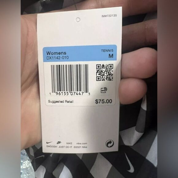 Nike Dri-FIT Club Printed Black White Tennis Skort Women’s Size M DX1142-010 NWT - Picture 2 of 6